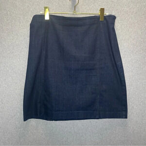 J Jill Button Detail Denim Stretch Waist Denim Mini Skirt